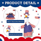 Lawn Goose Outfit – Glossy Cape & Adjustable Hat for 23″ Goose Statue – Halloween & Vampire & USA Flag Costume