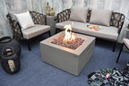 AMS Fireplace | Modeno | Ridgefield | Firepit Table | Cover and Lava Rocks Included | (Fuel; Natural Gas - Light Gray)