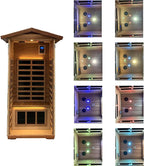 Red Cedar 1 Person Outdoor Ultra-Low Emf（0.5mg） Infrared Sauna, Multi-Person Home Sauna Spa, 1 Person Outdoor Sauna, Personal Indoor Sauna (Red Cedar Personal Outdoor Sauna)