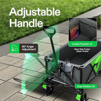 VIVOSUN Collapsible Folding Wagon, Outdoor Utility with Silent Universal Wheels, Cup Holders & Side Pockets, Adjustable Handle, for Camping, Garden, Sports, Picnic, Shopping, 220LBS, Grey & Green
