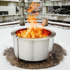 Breeo Smokeless Fire Pit (X Series 24, Stainless Steel) | 27.5 inch Smokeless Firepit for Outside | 62 Pounds | Ideal for Families Compatible with Wide Range of Breeo Accessories