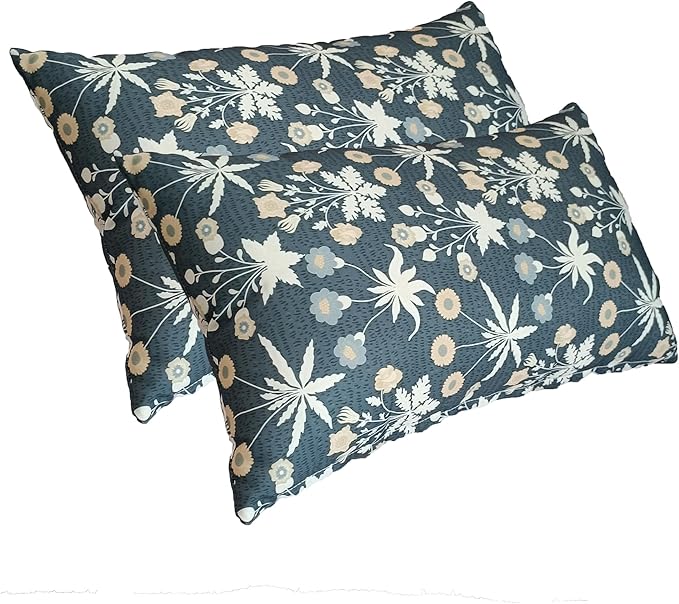 ADLIVWYD Lumbar Pillows for Indoor Outdoor uses,Waterproof Removable Cover with Zipper Outdoor Pillows Set of 2 for Patio Furniture,12×20 Inch (Charcoal Floral)