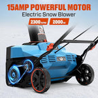 SENIX Corded Snow Blower High-Efficiency 880lbs/min, 15Amp 21 inch Electric Snow Thrower, 33FT Max Distance, 180° Rotating Chute & LED Lights ETL Certified for Driveway Sidewalk Winter Use (STE15-M)