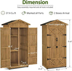 Macrout Outdoor Storage Cabinet, 75 Inches Lockable Wooden Storage Shed with Removable Shelves, Tall Tool Shed with for Yard Patio Lawn, 1165