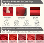 Patio Conversation Set 5-PCS Wicker Outdoor Furniture Conversation Set with 3-Seat Sofa, 2 Armchair, 2 Ottoman Patio Rattan Wicker Sectional Sofa Set with Olefin Cushion, Red