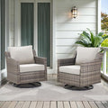 Outdoor Swivel Rocking Chair, Rocking Chair Outdoor with Stylish Armrests, Wicker Patio Chairs with Comfy Cushions for Garden Deck Porch