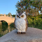 Owl Statue Garden Decor, Resin Waterproof Halloween Indoor Outdoor Lawn Yard Patio Office Living Room Decoration Gifts for Mom Women (8.3 Inch)