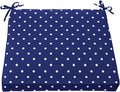 BrylaneHome Chair Cushion with Ties - 18.75" L x 18" W - Patio & Outdoor - Water, Stain & Fade Resistant - Evening Blue Dot