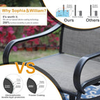 Sophia & William Outdoor Dining Set Patio Dining Set for 4 Round Patio Table and Chairs Set 5 Pieces with Swivel Patio Chairs 42" Metal Table for Garden Pool All Weather Brown