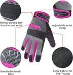 HANDLANDY Women Safety Work Gloves Utility Touch Screen Working Grip Glove for Yardwork Gardening Breathable Mechanic Gloves