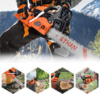 Gas Powered Chainsaw 62cc 2-Cycle Chain Saw 20 Inch Guide Bar Cordless Chainsaw Gasoline for Cutting Forest Wood Garden Trimming Tools