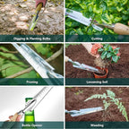 Berry&Bird Gardening Hand Tool Set - 3PCS Stainless Steel Garden Tool Kit Multifunctional Tool with Wooden Handle Trowel, Fork & Weeder for Weeding Planting Transplant, Ideal Garden Gift for Women&Men