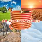 Hybrid Hose 75ft x 5/8", Short Garden Water Hose Heavy Duty, Flexible, Lightweight Hybrid Water Hose with Swivel Handle,3/4'' Brass Fittings, Available For Reel Cart Backyard Burst 500 PSI