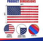Super Tough 8ft x 12ft Nylon American Flag | Embroidered Stars and Sewn Stripes | Brass Grommets | Heavy-Duty Outdoor Flag | Fade Resistant American Flag Made in USA | All Weather Nylon