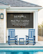 SERWALL Outdoor Rocking Chair Set of 6, Patio Rocking Chair Sets, HDPE Rocking Chair for Adults, Blue
