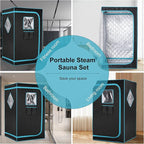 Portable Steam Sauna Box for Home Spa, Steam Saunas for Home, Full Body Sauna Tent for Relaxation, 1500W & 4L Sauna Steamer Machine, Remote Control, Foldable Chair (Black)