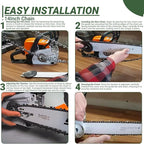 4Pcs 14 Inch Chainsaw Chain 3/8" LP Pitch .043" Gauge 52 Drive Links Compatible with EGO CS1400/1401, Makita XCU03, Worx WG384, Kobalt KCS 4040-06, Worx WG384, Ryobi - 49162749, R52 and More
