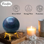 Amazing Gemstone Ruby Kyanite Crystal Ball with Stand - 2 Inches Crystal Sphere Meditation Balls for Witchcraft and Decorative Balls