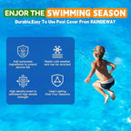 18Ft Pool Covers for(14Ft)Above Ground Pools, Winter Pool Cover,Heavy Duty Above Ground Pool Cover Includes Winch and Cable,UV Protection, Strength&Durability,Blue/Black(Cover Only)