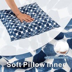JMGBird 18×18 Inch Outdoor Lumbar Pillows Pack of 2 Colors Waterproof Throw Pillows with Insert Rectangular Decorative Garden Cushion for Home Furniture Patio Coach Sofa