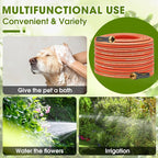 Heavy Duty Garden Hose – 5/8 Inch Flexible, Lightweight Hybrid Hose with 600 PSI Burst Pressure, Swivel Handle,All-Weather Water Hose, Durable Copper Male/Female Fittings (Orange, 75FT)