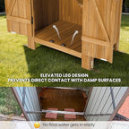 Wooden Outdoor Storage Shed with Double Doors,70” Tall Waterproof Storage Shed with Lock,Sheds & Outdoor Storage with Windproof Tipping for Deck,Backyard Garden and Yard