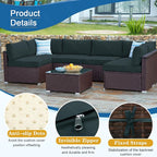 14 PCs Patio Cushion Covers for 7 PCs Outdoor Furniture Sectional Seating Sets Water Resistant Plus 2 Throw Pillows (Gray, 24.8(L)*24.8(W)*3.14(T) inches)