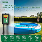 1500W Titanium Fully Submersible Portable Electric Immersion Large Pool & Hot Tub Water Heater with LCD Thermostat & GFCI Leakage Protection, Ideal for Baptistry, Bathtub, Bucket, Swimming Pool (GY)