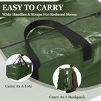 4 Pcs 24 Gallon Large Moving Bags with Zipper and Handles Foldable Storage Duffle Bags Heavy Duty Extra Large Totes for College Dorm Travel Clothes Blankets Bedding Moving (Green)