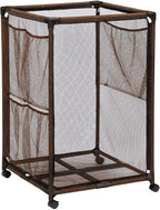 Essentially Yours Rolling Pool Storage Organizer Bin, Medium, (25.4" W x 25.4" L x 40" H), Brown Style 417227