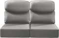 Luxury 22x24/22x25 6-Inch Smile Outdoor Seat Cushions Set of 2 - Superior Comfortable Water-Repellent Patio Chair Cushion for Rattan Dining Swivel Chairs Loveseat Sectional Sofa - Grey
