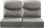 Luxury 24x24x6 Inch Smile Outdoor Seat Cushions Set of 2 - Superior Comfortable Water-Repellent Patio Chair Cushion for Porch Set Rattan Dining Swivel Chairs Loveseat Sectional Sofa - Grey