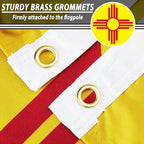 FLAGWIN New Mexico Flag 3x5 FT - 3 Ply Double Sided Polyester Flag with Brass Grommets - Vivid Color and Fade Proof State of New Mexico Flags 3x5 Outdoor