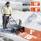 SENIX 40V 18'' Cordless Snow Blower - 33' Max Throwing Distance, 1500W Brushless Motor, Variable Speed Steel Auger, LED Lights, with 2×5.0Ah Batteries & Charger, Clearing Snow 460lbs/min (STX2-M)