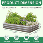 6x3x1 Ft Planter Raised Bed with Cover, Metal Planter Box with Cover, Planters Small Antifreeze Greenhouse Kit for Outdoor Plants, Flower, Galvanized Garden Bed Planter Gardening Supplies