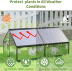 68.7" Raised Garden Bed with Greenhouse Cover, Galvanized Steel Planter Box with Open Bottom Drainage, Dual Use Outdoor Metal Planter for Vegetables Flowers and Herbs