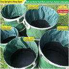 24 Gallon and 46 Gallon Collapsible Trash Can Solid Bottom for Yard Waste Bag,Garden Debris Bag,Pop-Up Trash Can,Recycling Bin,RV Camping Waste Bin,Laundry Hamper,Lawn Grass,Yard Weeds Bags,Leaf Bags