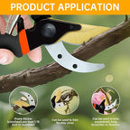 Titanium Bypass Pruning Shears, Rust-Resistant Coated Hand Pruners with Ergonomic Handles, Heavy Duty Garden Hedge Clippers Tools for Bonsai Scissors & Loppers