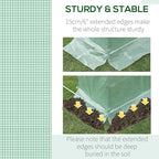 Outsunny 9.8' x 6.6' x 6.6' Plastic Greenhouse Cover Replacement, Heavy Duty Waterproof Tarp for Hoop House, Sheeting with 6 Windows, Door & Reinforcement Grid, Green