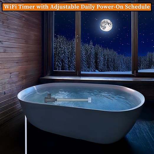 1800W Submersible Pool and Hot Tub Portable Electric Immersion Water Heater with Auto Shut Off and WiFi Timer for Bathtub, Swimming pool, Above Ground Pool, Spa, baptismal pool & Baptistry
