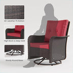 16 Pieces Outdoor Patio Furniture Set Outdoor Furniture Patio Sectional Sofa Conversation Sets w/ETL Approved 45" Gas Fire Table & Coffee Table, Swivel Rocking Chair Red.