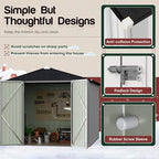 GUNJI 8 x 6 FT Shed Outdoor Storage Shed Metal Garden Shed with Lockable Door Outside Waterproof Tool Shed for Backyard, Patio, Lawn (White)
