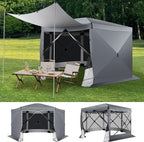 COBIZI 12x12 pop up Gazebo on Clearance Screen Tent for Camping, Scalable Sesign Outdoor Canopy Tent with Extension Support Poles & sidewalls,with Portable Carrying Bag and Ground Stakes,Gray