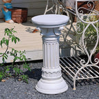 Decorative Roman Column Pedestal, MGO Cement with Fiber, Classical Garden Pillar, Indoor Outdoor Decor,Wrap Foam Safely Delivered from Local Warehouse (White, 21.9IN)