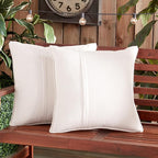 Greendale Home Fashions Sunbrella 20" Square Outdoor Throw Pillow with Removable Cover (Set of 2), Cast Pumice 2 Count