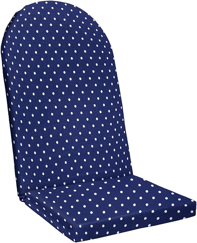 BrylaneHome Adirondack Chair Cushion - 44" L x 18" W x 2" H - Patio & Outdoor - Water, Stain & Fade Resistant - Evening Blue Dot