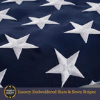 Homissor American Flags for Outside US Flag 2x3 Heavy Duty Outdoor USA Banner Embroidered Stars High Wind All Weather Sewn Stripes Brass Grommets