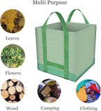 32 Gallons Reusable Garden Waste Bags, Yard Waste Bags, Lawn/Leaf Bags, Heavy Duty Gardening Bags, Integrated Reinforced Handle, Suitable for Collecting Leaves, Pruning Bushes(2-Pack 32Gallons)