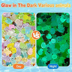 100PCS Mystery Bag Mini Resin Animals,Mini Glow in The Dark Animal Resin Models,Mystery Resin Animals Blind Bag Small Luminous Farm Ocean Figures Collectible Mini Animals,Random Design