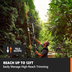 Alloyman 2-in-1 Telescopic Cordless Pole Hedge Trimmer 16-Inch and Pole Saw 8.6-Inch,with 2 Packs 4.0Ah Batteries & Charger,for Tree Trimming and Shrubs Pruning